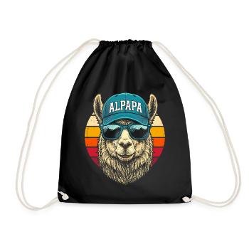 Alpaka Retro Sonnenbrillen Cap - Turnbeutel - Schwarz - Vorne