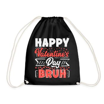Retro Heart Valentine's Day Design Love - Drawstring Bag - black - Front