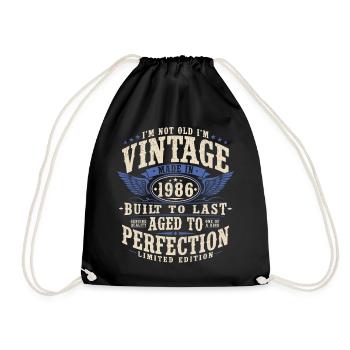 40e anniversaire 1986 cadeau vintage vintage - Sac de sport léger - noir - Devant