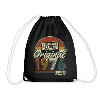 Cadeau d’anniversaire vintage vintage rétro 1976 - Sac de sport léger - noir - Devant