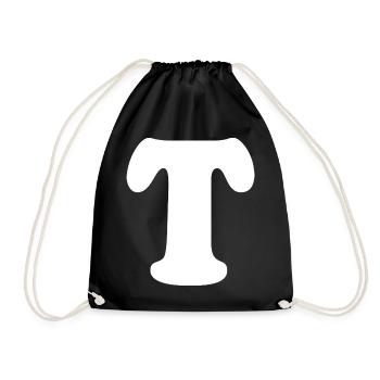 Caractères en T en grande taille | Lettre T | T Logo - Sac de sport léger - noir - Devant
