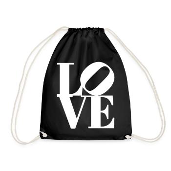 Love Ikonisches Pop Art Design Shirt - Turnbeutel - Schwarz - Vorne