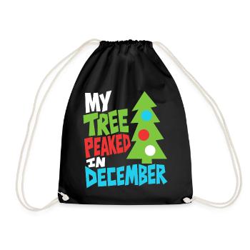 Weihnachtsbaum hatte im Dezember Hochsaison - Turnbeutel - Schwarz - Vorne