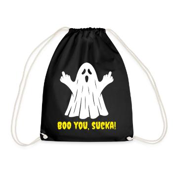 Lustig, buh! Halloween-Geist - Turnbeutel - Schwarz - Vorne