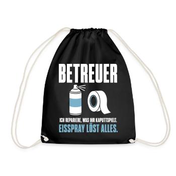 Betreuer Shirt – Repariere, was ihr kaputtspielt - Turnbeutel - Schwarz - Vorne