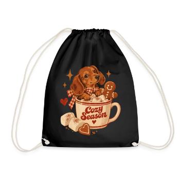 Cozy Season Dachshund - Turnbeutel - Schwarz - Vorne