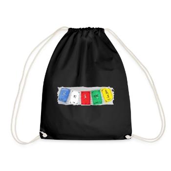 OM MA NI PADME HUM - Drapeaux de prière 3 - Sac de sport léger - noir - Devant