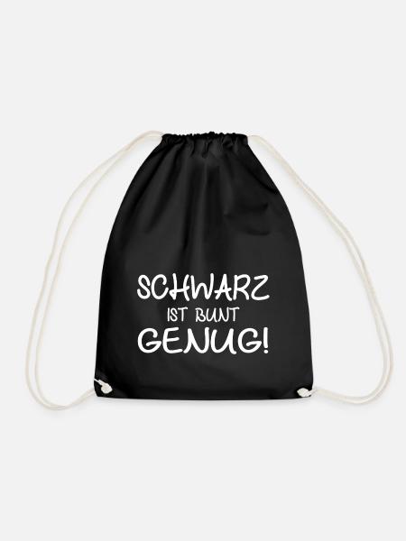 schwarz ist bunt genug - Turnbeutel - Schwarz