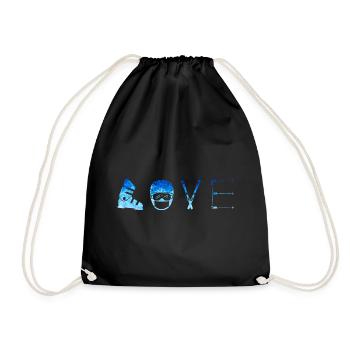 SKI LOVE - Wintersport - Skifahren - Snow Edition* - Turnbeutel - Schwarz - Vorne