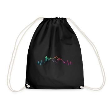 Mountain bikers on the mountain - MTB - Drawstring Bag - black - Front