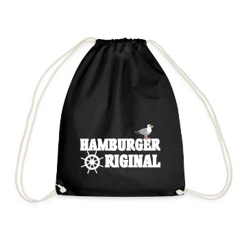 Original Hamburger - Turnbeutel - Schwarz - Vorne