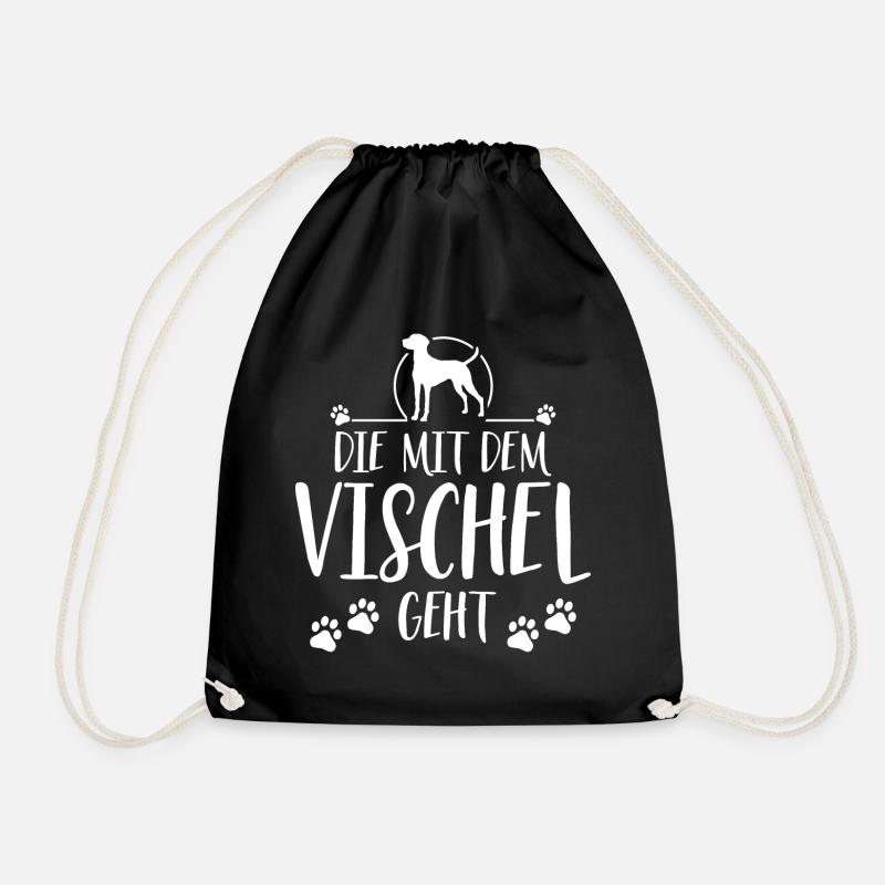 DIE MIT DEM VISCHEL GEHT Wilsigns Hundespruch Hund - Turnbeutel - Schwarz