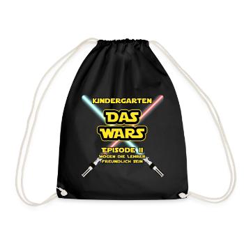 Kindergarten das wars cooles Geschenk Einschulung - Turnbeutel - Schwarz - Vorne