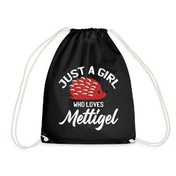Mett whisperer heartbeat Hackepeter Mett - Drawstring Bag - black - Front
