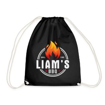 Liams BBQ - Turnbeutel - Schwarz - Vorne