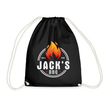 Jacks BBQ - Turnbeutel - Schwarz - Vorne