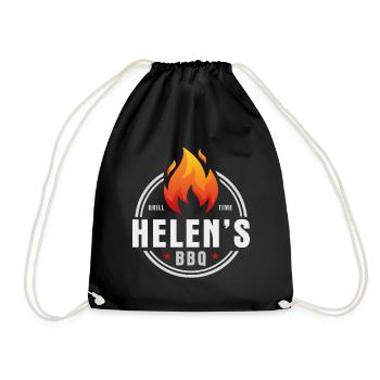 Grill in Helens - Turnbeutel - Schwarz - Vorne