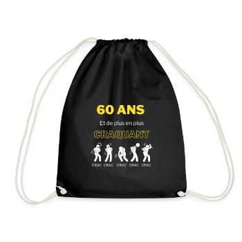 60 ans et de plus en plus craquant Humour - Sac de sport léger - noir - Devant