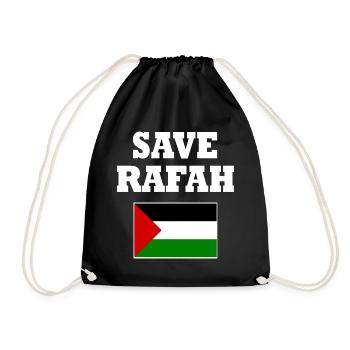 Save rafah - Turnbeutel - Schwarz - Vorne