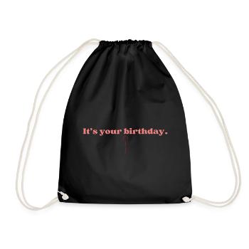 Minimalist birthday gift - Drawstring Bag - black - Front