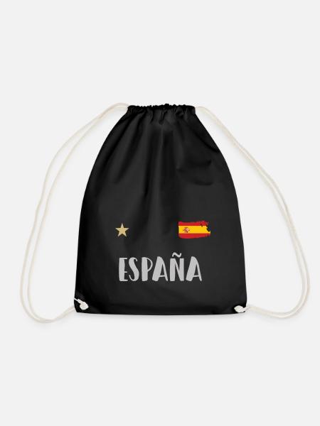 Spain Soccer Football Fan Shirt Flag - Drawstring Bag - black