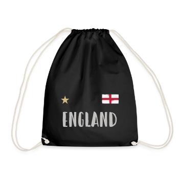 England Fußball Trikot Englische Flagge - Turnbeutel - Schwarz - Vorne