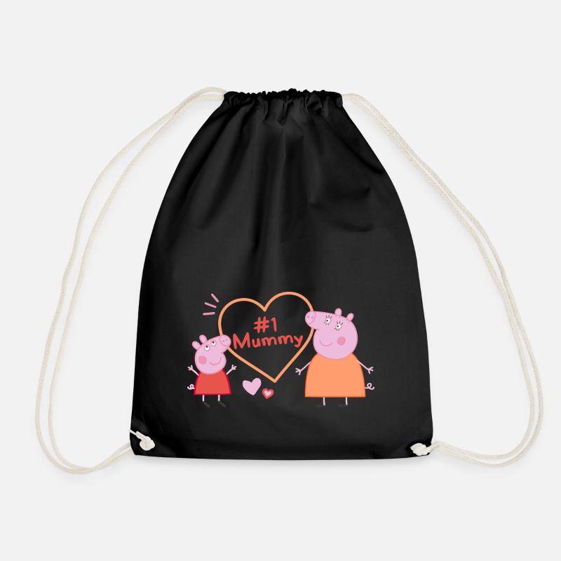 Peppa Pig Design No. 1 Mummy: Peppa & Mama Wutz - Turnbeutel - Schwarz
