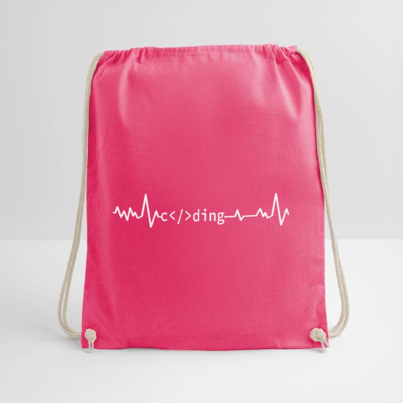 Computer Scientist Programmer Coding Heartbeat Drawstring Bag