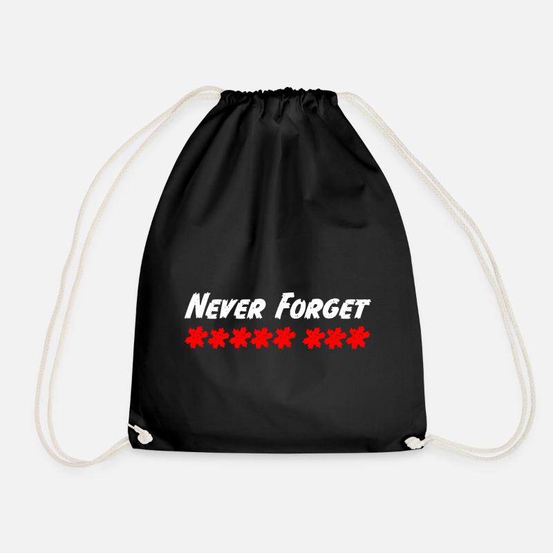 Anti Pis 8 Stars Pis Never Forget - Drawstring Bag - black