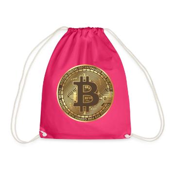 Rich Bitcoin - Drawstring Bag - fuchsia - Front