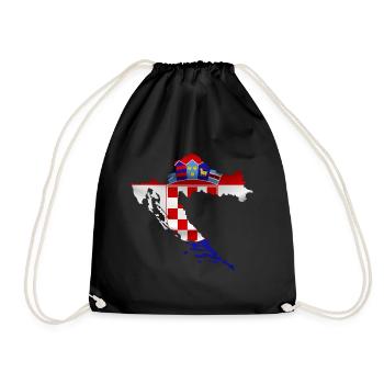 Croatia - Drawstring Bag - black - Front