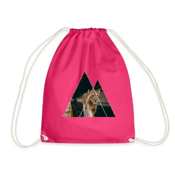 Lion cub in subway - Drawstring Bag - fuchsia - Front