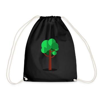 tree - Drawstring Bag - black - Front