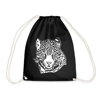 Jaguar Face Graphique Cool Big Cat Wild Animal Lover - Sac de sport léger - noir - Devant