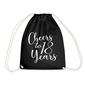 Prost auf 18 Jahre 18. Geburtstag - Turnbeutel - Schwarz - Vorne