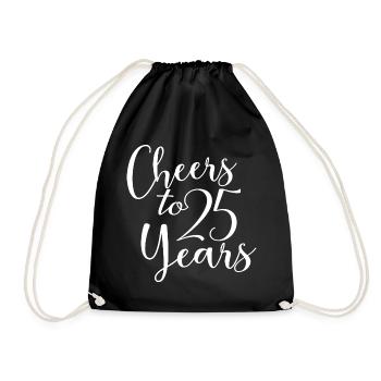25. Geburtstag Männer Frauen Jubiläum 25 Jahre alt - Turnbeutel - Schwarz - Vorne