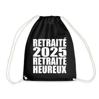 Glücklicher Rentner Ruhestandsgeschenk 2025 - Turnbeutel - Schwarz - Vorne