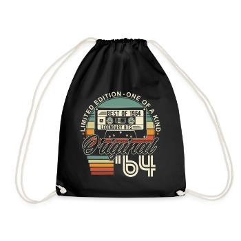 Original 1964 Vintage Vintage Birthday Retro - Drawstring Bag - black - Front