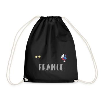 France football jersey with Gallic rooster - Drawstring Bag - black - Front