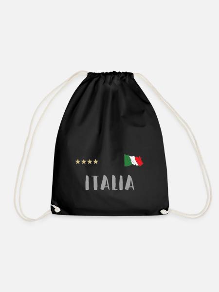 Italien Fußball Fan Trikot Flagge - Turnbeutel - Schwarz