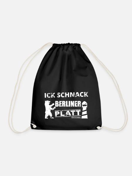 Berliner Plattdeutsch - Turnbeutel - Schwarz
