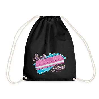 Rick And Morty Simple Rick's Wafer Cookie - Drawstring Bag - black - Front