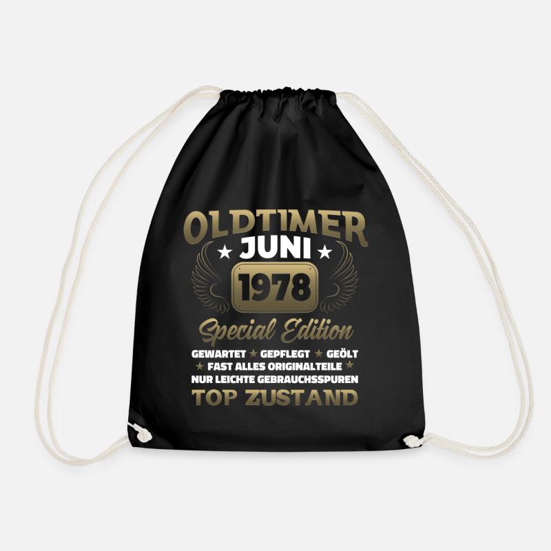 Oldtimer Juni 1978 Geburtstag Geschenk Herren - Turnbeutel - Schwarz