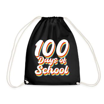 100 jours de cadeau scolaire - Sac de sport léger - noir - Devant