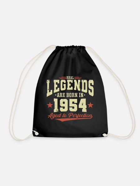 Legends were born in 1954 - Drawstring Bag - black