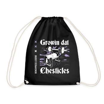 Fitnessstudio Growin Chesticles Benchpress - Turnbeutel - Schwarz - Vorne