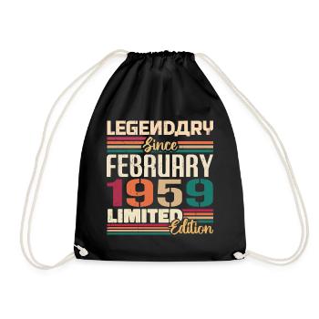 Février 1959 Cadeau d’anniversaire Février 1959 - Sac de sport léger - noir - Devant