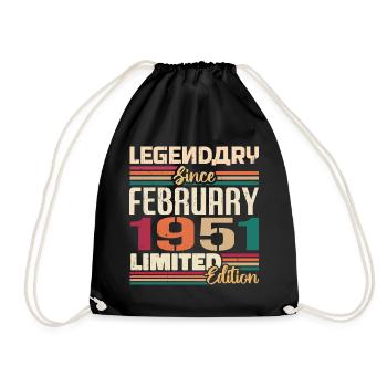 Février 1951 Cadeau d’anniversaire Février 1951 - Sac de sport léger - noir - Devant