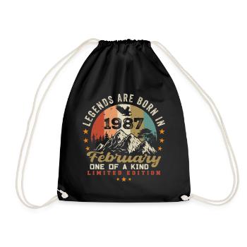 Né en février 1987 anniversaire blague rétro 1987 - Sac de sport léger - noir - Devant