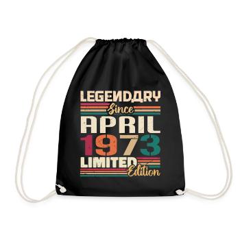 Legenden Werden Im April 1973 Geboren - 1973 - Turnbeutel - Schwarz - Vorne